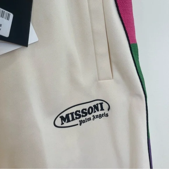 NWT Palm Angels x Missoni Collab Shorts Logo in cream / white
